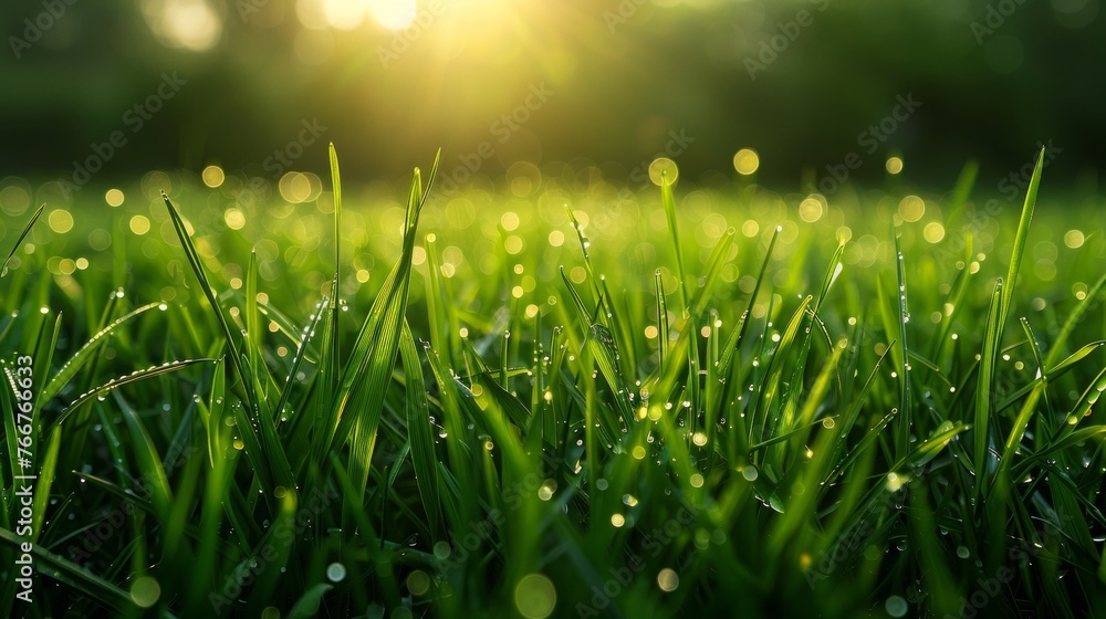 An endless meadow of lush green grass, AI Generative