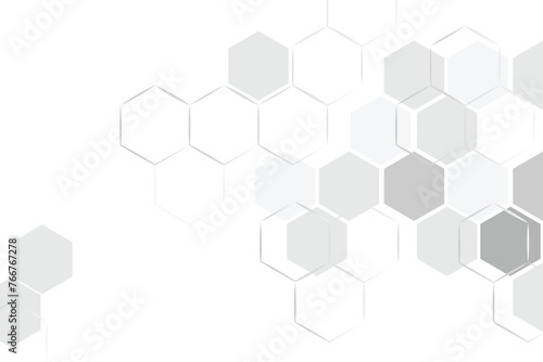 Geometric hexagon grey abstract pattern background molecule and communication. geometric big data complex with compounds. for vector fashion geometric hexagon design. Science, technology and medical.