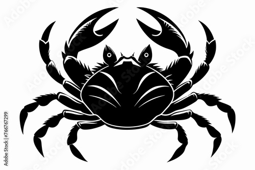 vector-of-crab-black-silhouette-white-background.