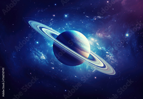 Saturnus planet with rings, planet of solar system, on the space background. Abstract scientific background,  planets in space, nebula and stars. future, science fiction and astronomy concept. NASA.