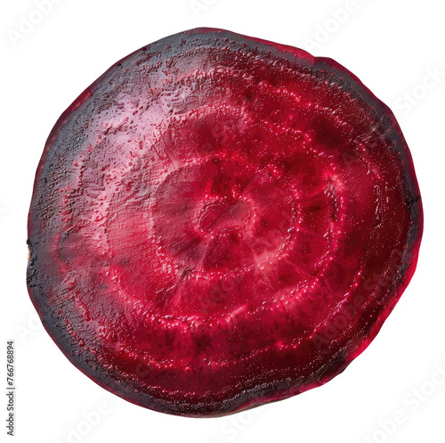 Round slice of beetroot isolated on transparent background
