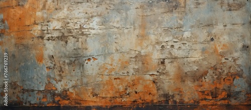 A detailed view of a weathered rusted wall contrasted against a sleek black floor © TheWaterMeloonProjec