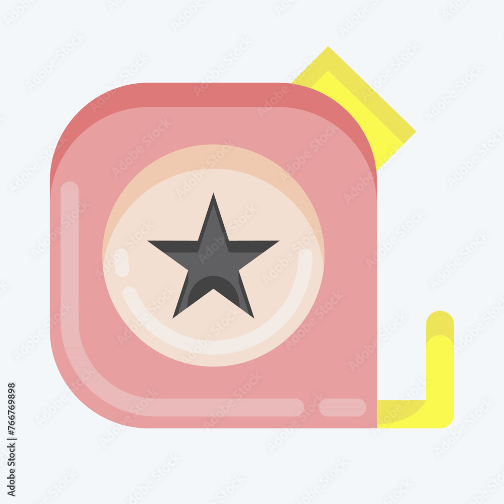 Icon Tape Measure. suitable for education symbol. flat style. simple design editable. design template vector. simple illustration Icon Tape Measure. suitable for education symbol. flat style. simple design editable. design template vector. simple illustration