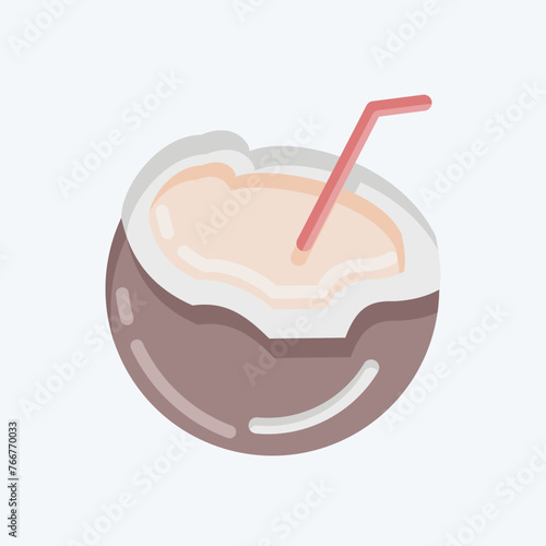 Icon Coconut. suitable for Nuts symbol. flat style. simple design editable. design template vector. simple illustration
