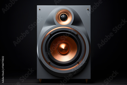 modern audio speaker for listening to music. wideband sound system photo