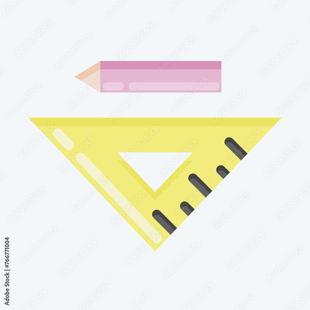 Icon Pencil and Ruler. suitable for Paint Art Tools symbol. flat style. simple design editable. design template vector. simple illustration Icon Pencil and Ruler. suitable for Paint Art Tools symbol. flat style. simple design editable. design template vector. simple illustration