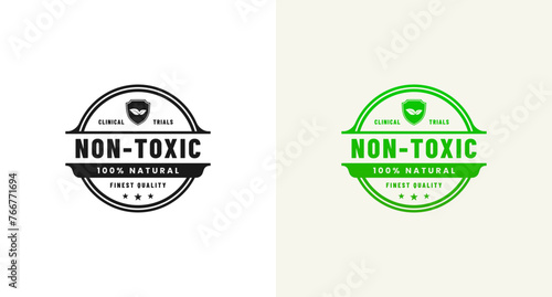 Non Toxic Logo or Non Toxic Label Vector Isolated. Simple Non Toxic Logo for Product Design Element. Non Toxic Mark vector for packaging design element.