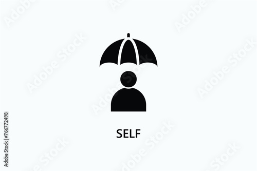 Self vector, icon or logo sign symbol illustration