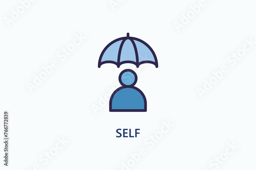 Self vector, icon or logo sign symbol illustration