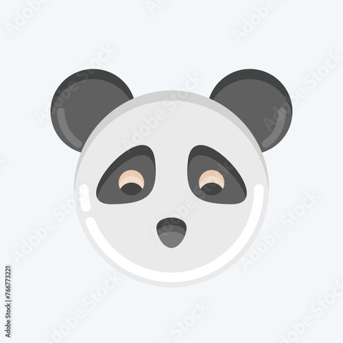 Icon Panda. related to Animal Head symbol. flat style. simple design editable. simple illustration. cute. education © Nurlaely