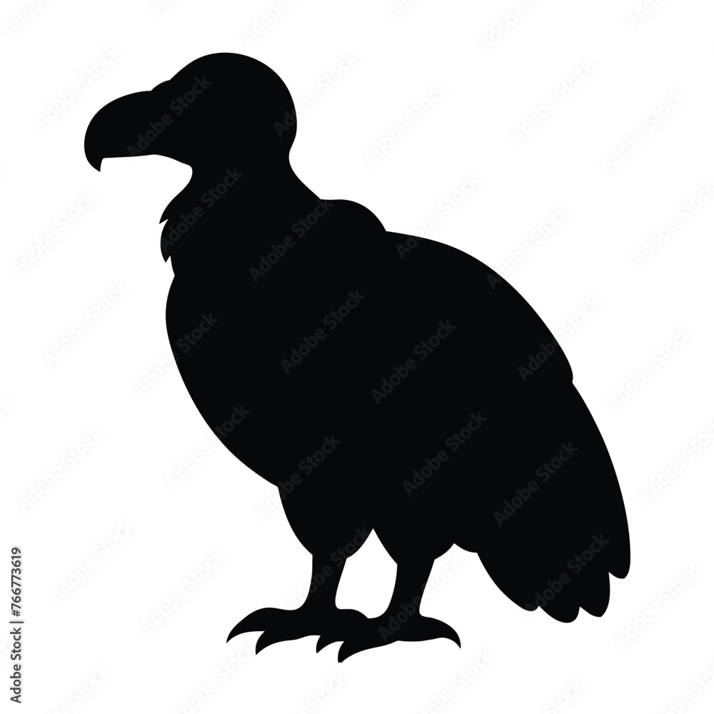 silhouette of a vulture on white silhouette of a vulture on white