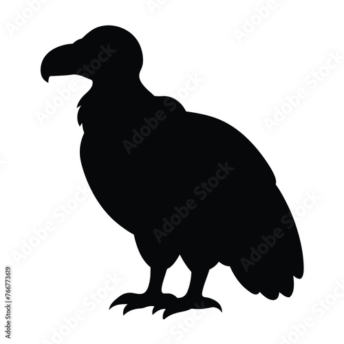 silhouette of a vulture on white