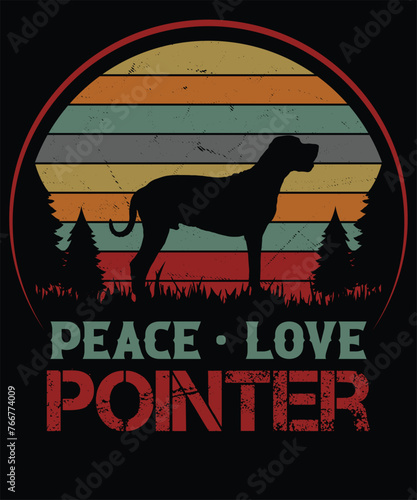Peace Love Pointer T-shirt design