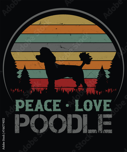 Peace Love Poodle T-shirt design