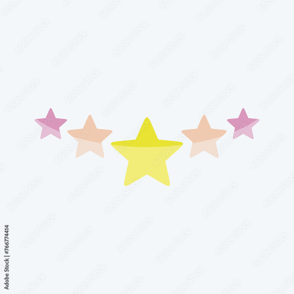 Icon Five Stars Rating. related to Stars symbol. flat style. simple design editable. simple illustration. simple vector icons Icon Five Stars Rating. related to Stars symbol. flat style. simple design editable. simple illustration. simple vector icons