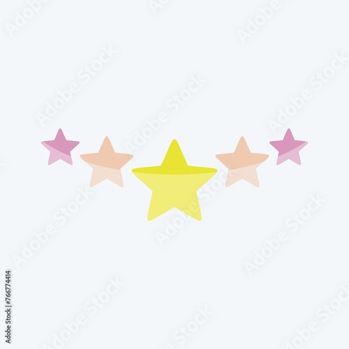 Fototapeta Naklejka Na Ścianę i Meble -  Icon Five Stars Rating. related to Stars symbol. flat style. simple design editable. simple illustration. simple vector icons