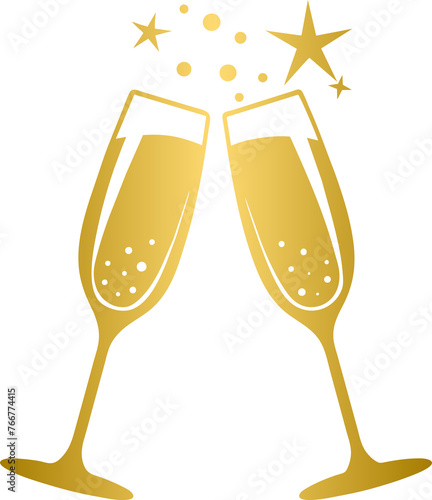 Fotografi Two glasses of champagne, cheer glasses