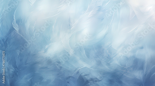A dreamlike abstract background inspired by frost patterns on a window, blending icy textures with soft light for a winter theme Ai Generative