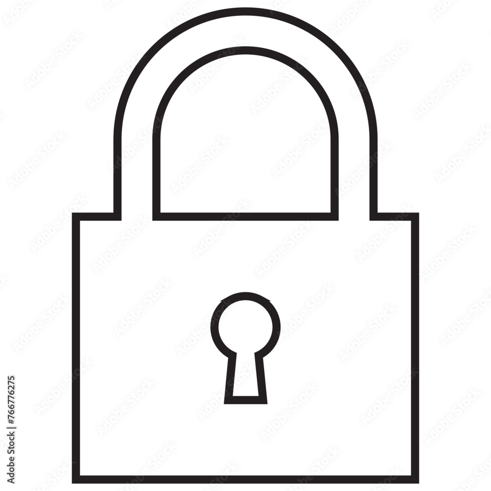 Lock icon collection. Locked and unlocked black line icon set. Flat security symbol. black isolated on white background. Vector file illustration. EPS 10. Lock icon collection. Locked and unlocked black line icon set. Flat security symbol. black isolated on white background. Vector file illustration. EPS 10.