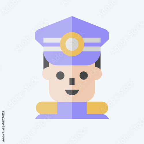 Icon Commandant. related to Military symbol. flat style. simple design editable. simple illustration