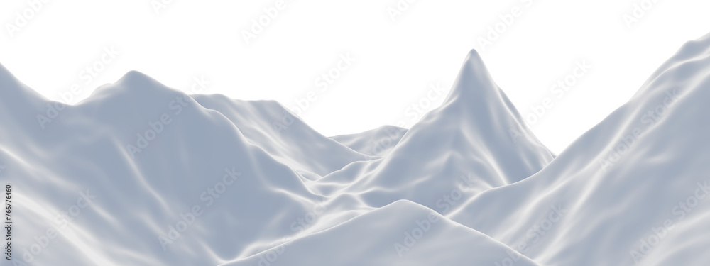 Snow mountain. White terrain.