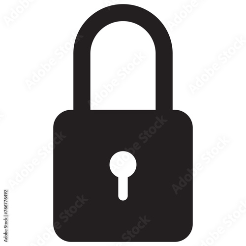 Lock icon collection. Locked and unlocked black line icon set. Flat security symbol. black isolated on white background. Vector file illustration. EPS 10.