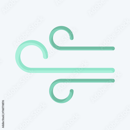 Icon Air Flow. related to Air Conditioning symbol. flat style. simple design editable. simple illustration