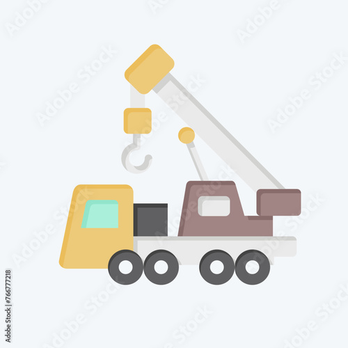 Icon Crane. related to Construction Vehicles symbol. flat style. simple design editable. simple illustration photo