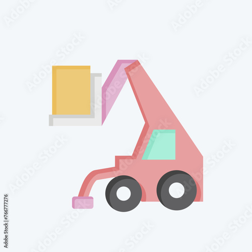 Icon Telehandler. related to Construction Vehicles symbol. flat style. simple design editable. simple illustration photo