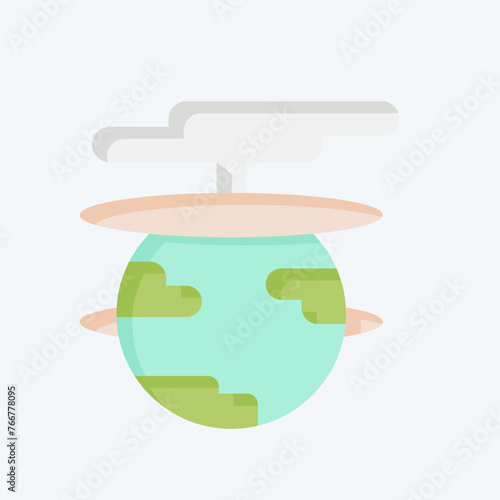 Icon Destroy The World. related to Nuclear symbol. flat style. simple design editable. simple illustration