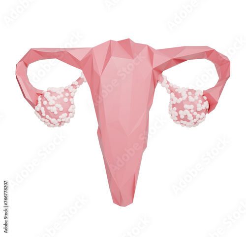 pink 3d element ovary ovaries sign symbol for world ovarian cancer or women day isolated on white background illustration render