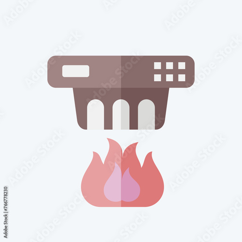 Icon Smoke Detector. related to Nuclear symbol. flat style. simple design editable. simple illustration