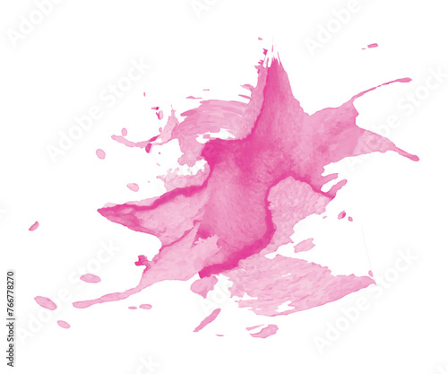 Abstract pink watercolor on white background.This is watercolor splash.It is drawn by hand