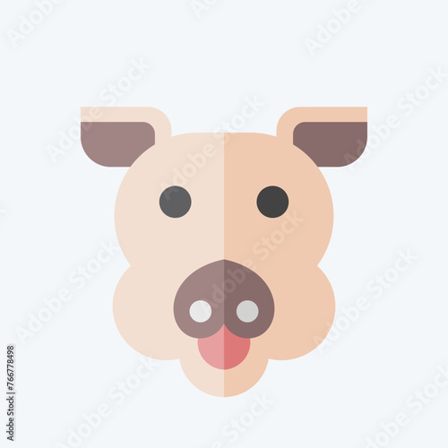 Icon Pig. related to Animal symbol. flat style. simple design editable. simple illustration
