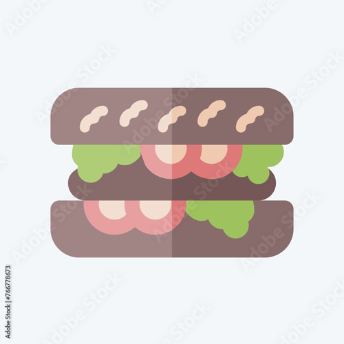 Icon Choripan. related to Argentina symbol. flat style. simple design editable. simple illustration photo