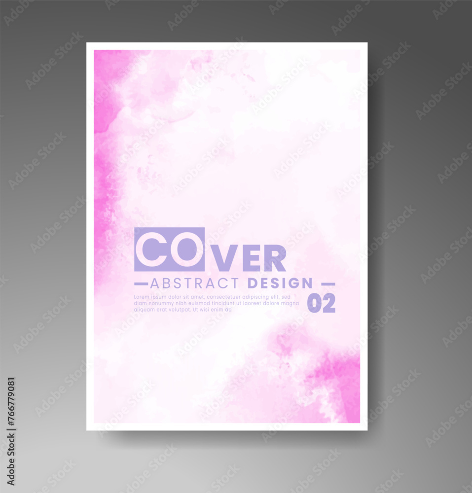 Fototapeta premium Cover template with watercolor background. Design for your cover, date, postcard, banner, logo.