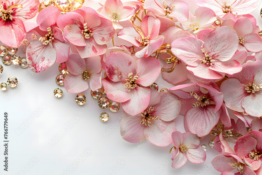紫陽花の花と白背景 紫陽花の花と白背景
