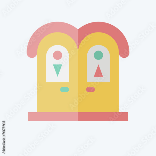 Icon Public Toilet. related to Amusement Park symbol. flat style. simple design editable. simple illustration