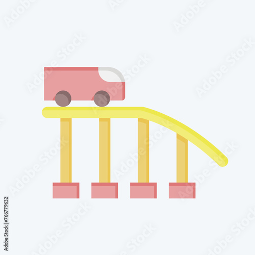 Icon Roller Coaster. related to Amusement Park symbol. flat style. simple design editable. simple illustration