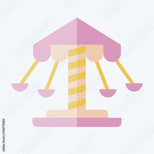Icon Spinning Swing. related to Amusement Park symbol. flat style. simple design editable. simple illustration