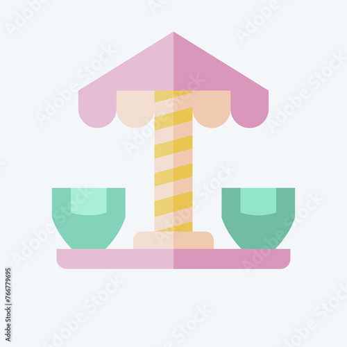 Icon Spinning Teacup. related to Amusement Park symbol. flat style. simple design editable. simple illustration