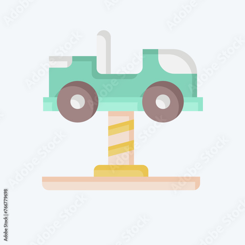 Icon Spring Swing Rider. related to Amusement Park symbol. flat style. simple design editable. simple illustration