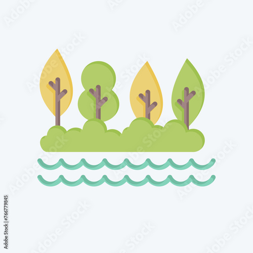 Icon Lake. related to Alaska symbol. flat style. simple design editable. simple illustration