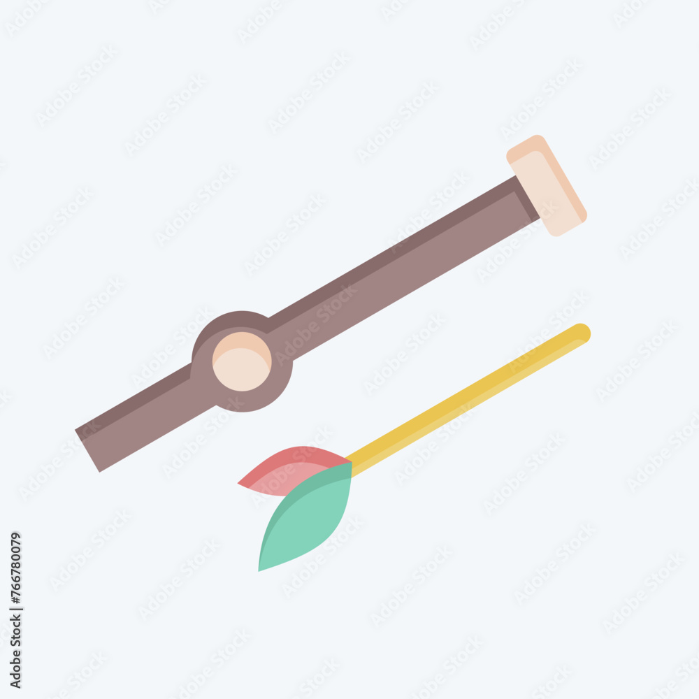 Icon Blowgun. related to American Indigenous symbol. flat style. simple design editable. simple illustration Icon Blowgun. related to American Indigenous symbol. flat style. simple design editable. simple illustration