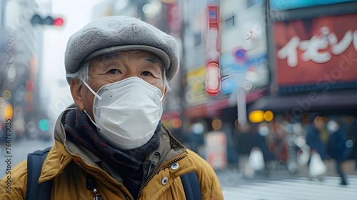 old asian man with surgical...