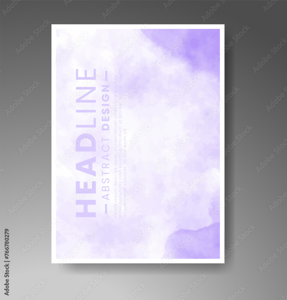 Fototapeta premium Cover template with watercolor background. Design for your cover, date, postcard, banner, logo.