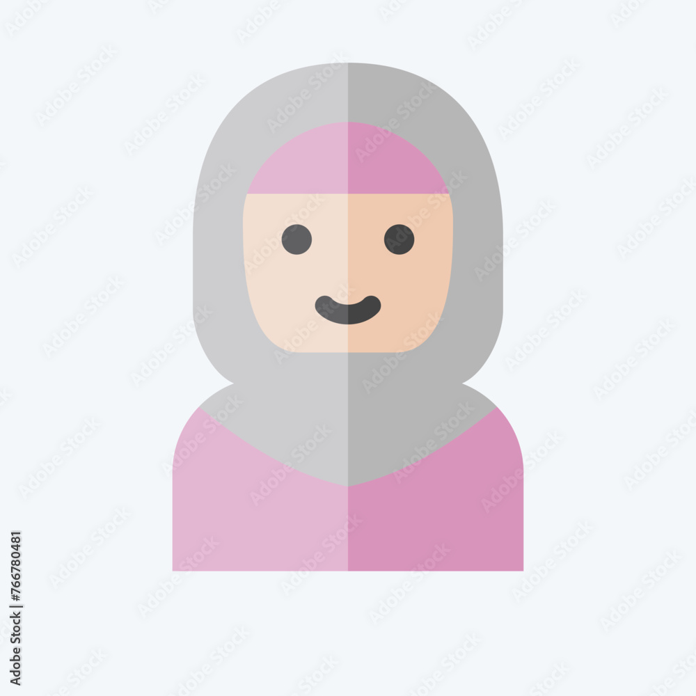 Icon Arab Women. related to Saudi Arabia symbol. flat style. simple design editable. simple illustration Icon Arab Women. related to Saudi Arabia symbol. flat style. simple design editable. simple illustration