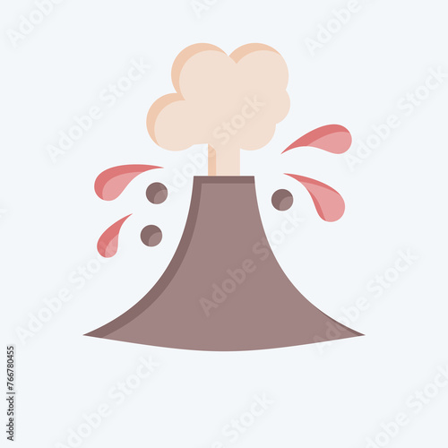 Icon Volcanic Eruptions. related to Climate Change symbol. flat style. simple design editable. simple illustration