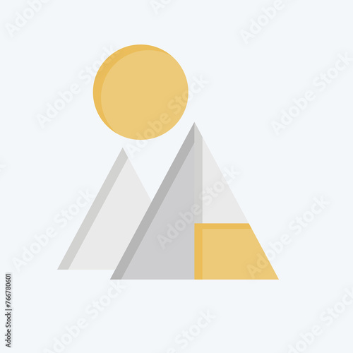 Icon Pyramids. related to Saudi Arabia symbol. flat style. simple design editable. simple illustration