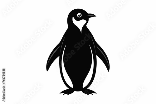 vector-of-penguin-black-silhouette-white-background.